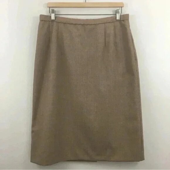 Vintage Pendleton Women’s 100% Virgin Wool Tan Skirt Size 16 (fits like 14) - Picture 1 of 4